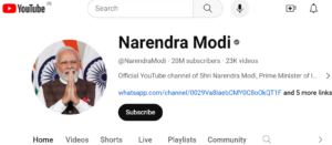 Narendra Modi YouTube Channel