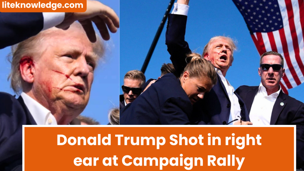 Donald Trump Shot in right ear at Campaign Rally